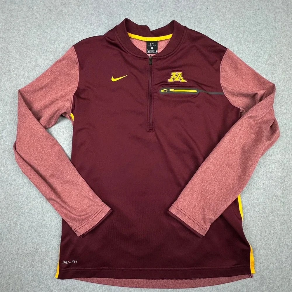 Nike Minnesota Golden Gophers Dri-FIT Half Zip Pullover Mens Medium Maroon